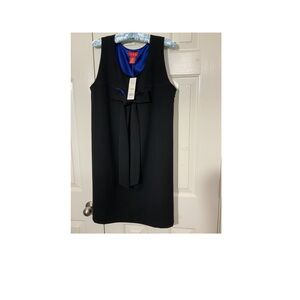 NWT Elle Black Dress with Blue Satin Lining Black Tie